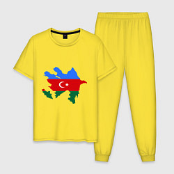 Пижама хлопковая мужская Azerbaijan map цвета желтый — фото 1