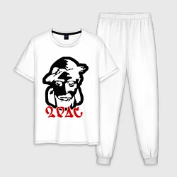 Пижама хлопковая мужская 2pac (black), цвет: белый