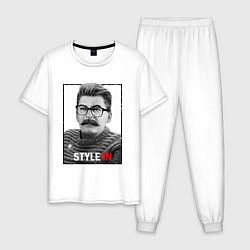 Пижама хлопковая мужская Stalin: Style in, цвет: белый