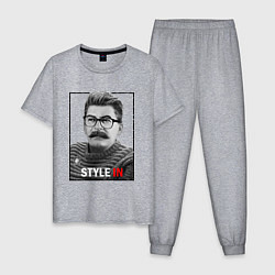 Пижама хлопковая мужская Stalin: Style in, цвет: меланж