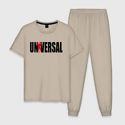 Пижама хлопковая мужская Universal bodybilding, цвет: миндальный