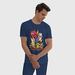 Пижама хлопковая мужская Mario Rage цвета тёмно-синий — фото 2