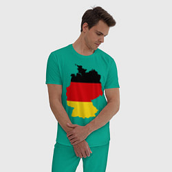 Пижама хлопковая мужская Германия (Germany), цвет: зеленый — фото 2