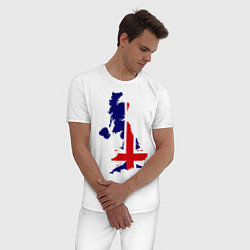 Пижама хлопковая мужская Великобритания (Great Britain), цвет: белый — фото 2