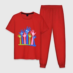Пижама хлопковая мужская Hands Up, цвет: красный
