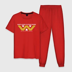 Пижама хлопковая мужская Weyland-Yutani, цвет: красный
