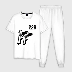 Пижама хлопковая мужская 228, цвет: белый