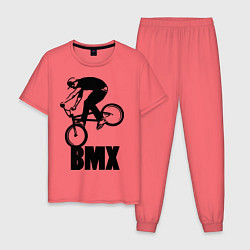 Пижама хлопковая мужская BMX 3, цвет: коралловый