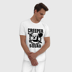 Пижама хлопковая мужская Creeper Squad, цвет: белый — фото 2