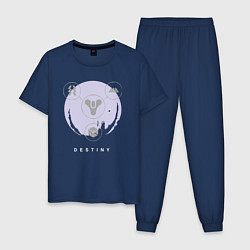 Пижама хлопковая мужская Destiny Planet, цвет: тёмно-синий