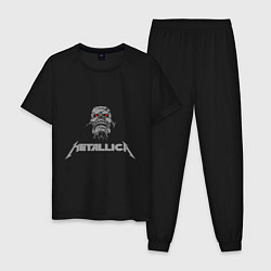 Пижама хлопковая мужская Metallica scool цвета черный — фото 1