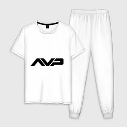 Пижама хлопковая мужская AVP: White Style, цвет: белый