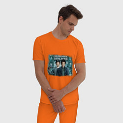 Пижама хлопковая мужская Шерлок Холмс 2, цвет: оранжевый — фото 2