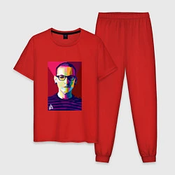 Пижама хлопковая мужская Chester Polygons, цвет: красный