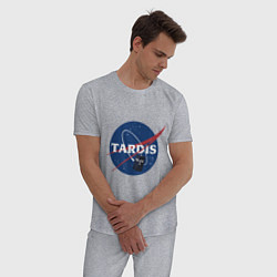Пижама хлопковая мужская Tardis NASA, цвет: меланж — фото 2