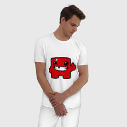 Пижама хлопковая мужская Super Meat Boy, цвет: белый — фото 2