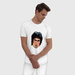 Пижама хлопковая мужская Bruce Lee Art, цвет: белый — фото 2