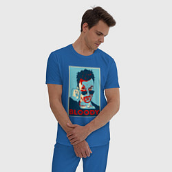 Пижама хлопковая мужская Bloody Poster цвета синий — фото 2