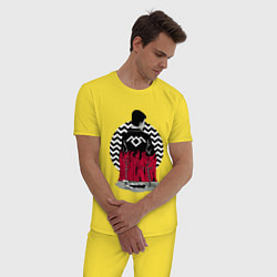 Пижама хлопковая мужская Twin Peaks, цвет: желтый — фото 2