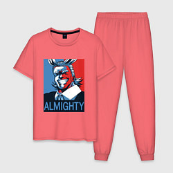 Пижама хлопковая мужская Моя геройская академия, цвет: коралловый
