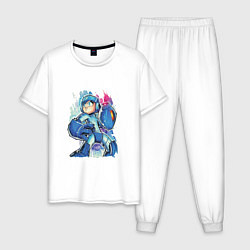 Пижама хлопковая мужская Mega man, цвет: белый
