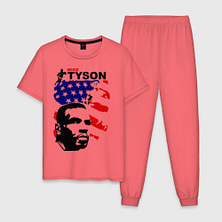 Пижама хлопковая мужская Mike Tyson: USA Boxing, цвет: коралловый