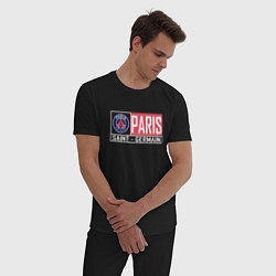 Пижама хлопковая мужская Paris Saint-Germain - New collections, цвет: черный — фото 2