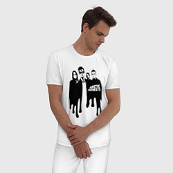 Пижама хлопковая мужская Arctic Monkeys, цвет: белый — фото 2