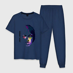 Пижама хлопковая мужская John Lennon: Techno, цвет: тёмно-синий