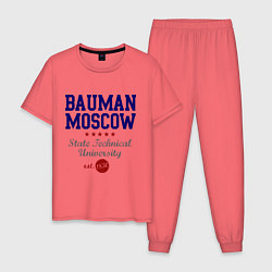 Пижама хлопковая мужская Bauman STU, цвет: коралловый