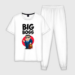 Пижама хлопковая мужская Big Boss / Начальник, цвет: белый