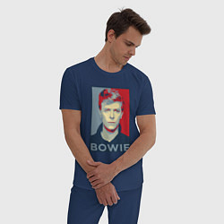 Пижама хлопковая мужская Bowie Poster, цвет: тёмно-синий — фото 2