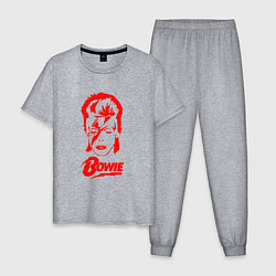 Пижама хлопковая мужская Дэвид Боуи, цвет: меланж