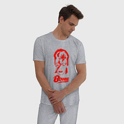 Пижама хлопковая мужская Дэвид Боуи, цвет: меланж — фото 2