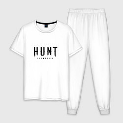 Пижама хлопковая мужская Hunt: Showdown Black Logo, цвет: белый