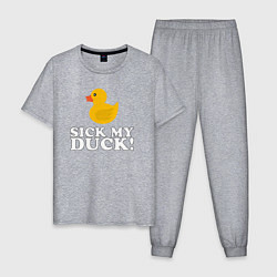 Пижама хлопковая мужская Sick my duck!, цвет: меланж