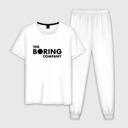 Пижама хлопковая мужская The boring company, цвет: белый