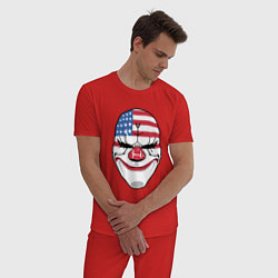 Пижама хлопковая мужская American Mask, цвет: красный — фото 2