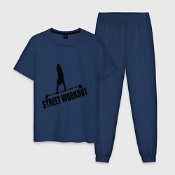 Пижама хлопковая мужская Street WorkOut, цвет: тёмно-синий