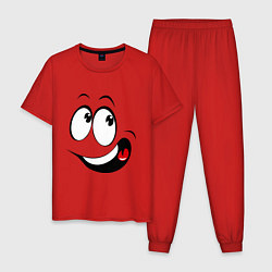 Пижама хлопковая мужская Смайл01, цвет: красный