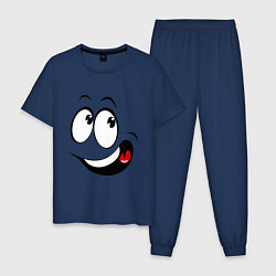 Пижама хлопковая мужская Смайл01, цвет: тёмно-синий