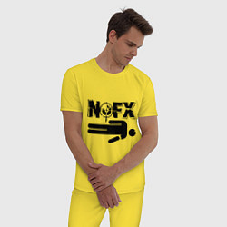 Пижама хлопковая мужская NOFX crushman, цвет: желтый — фото 2