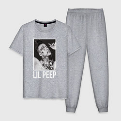 Пижама хлопковая мужская Lil Peep: White Style, цвет: меланж