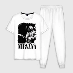Пижама хлопковая мужская Black Nirvana, цвет: белый