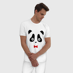 Пижама хлопковая мужская Панда (мужская), цвет: белый — фото 2