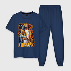 Пижама хлопковая мужская Cobain Art, цвет: тёмно-синий
