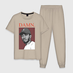Пижама хлопковая мужская Kendrick Lamar: DAMN, цвет: миндальный
