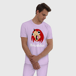Пижама хлопковая мужская Brudda, цвет: лаванда — фото 2