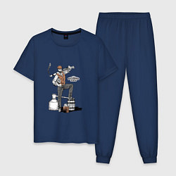 Пижама хлопковая мужская Бутлегер, цвет: тёмно-синий
