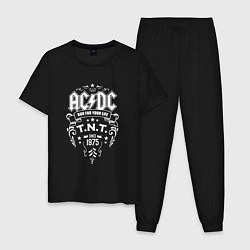 Пижама хлопковая мужская AC/DC: Run For Your Life, цвет: черный